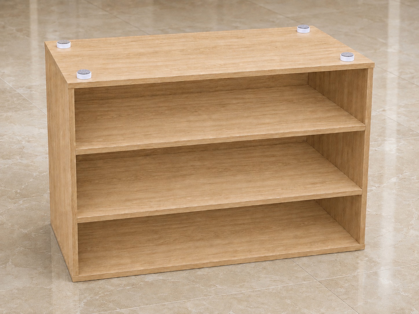 4 stevige meubeladjusters, laadvermogen: 600 kg, oppervlak: wit, ⌀25 mm (63/64"), versie: met vilten pad, B573-25-WH. Verstelbare basis voor meubels, tafel, kast, tafelpoten en nog veel meer, door Kojima (Japan) - Afbeelding 5