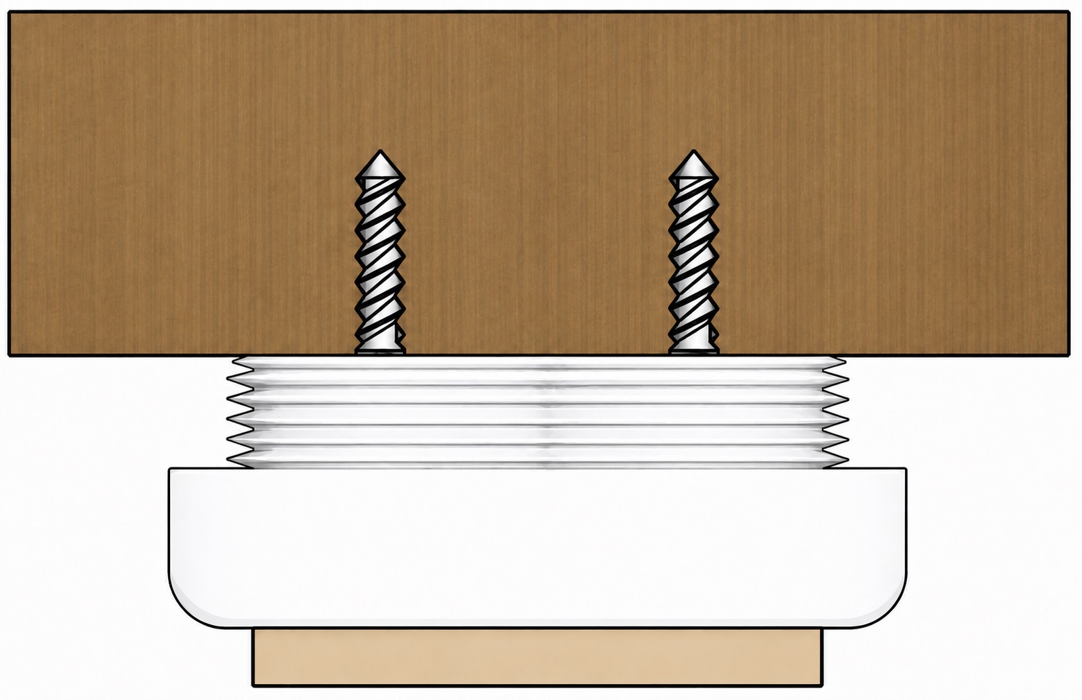 4 stevige meubeladjusters, laadvermogen: 600 kg, oppervlak: wit, ⌀25 mm (63/64"), versie: met vilten pad, B573-25-WH. Verstelbare basis voor meubels, tafel, kast, tafelpoten en nog veel meer, door Kojima (Japan) - Afbeelding 3