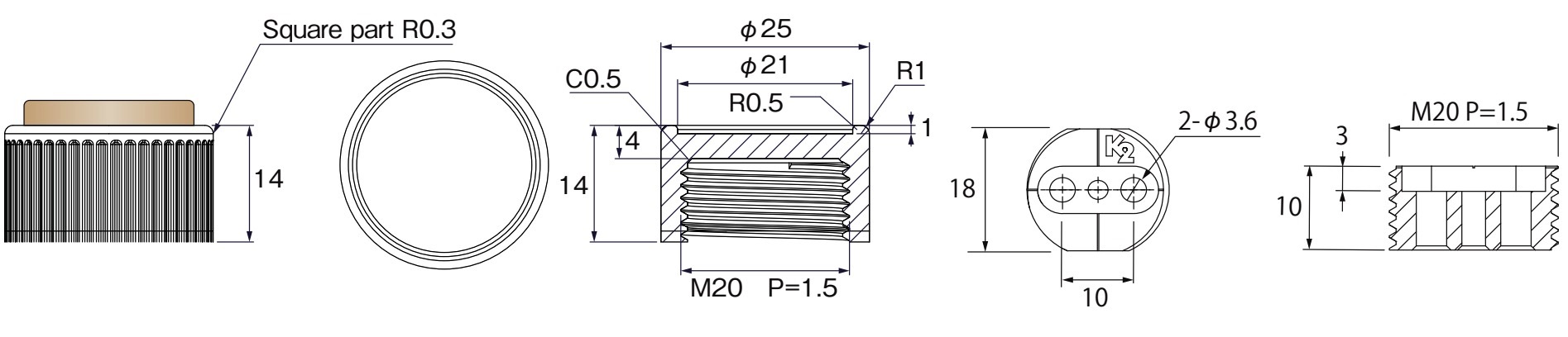 4 stevige meubeladjusters, laadvermogen: 600 kg, oppervlak: wit, ⌀25 mm (63/64"), versie: met vilten pad, B573-25-WH. Verstelbare basis voor meubels, tafel, kast, tafelpoten en nog veel meer, door Kojima (Japan) - Afbeelding 2
