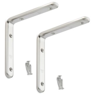 2 stuks corrosiebestendige robuuste montagebeugel, gemaakt van massief roestvrij staal, draagvermogen: 36 kg, oppervlak: glanzend gepolijst, 150 mm (6"), XL-SA01-150M.
Plankbeugels voor planken en nog veel meer, van Sugatsune / LAMP® (Japan)