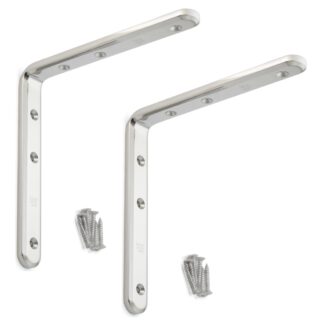 2 stuks corrosiebestendige robuuste montagebeugel, gemaakt van massief roestvrij staal, draagvermogen: 28 kg, oppervlak: glanzend gepolijst, 180 mm (7,1"), XL-SA01-180M.
Plankbeugels voor planken en nog veel meer, van Sugatsune / LAMP® (Japan)
