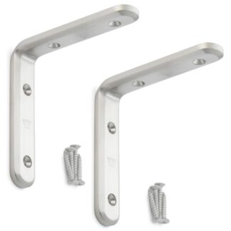 2 stuks corrosiebestendige robuuste montagebeugel, gemaakt van massief roestvrij staal, draagvermogen: 46 kg, oppervlak: satijn mat, 120 mm (4,8"), XL-SA01-120S. Plankbeugels voor planken en nog veel meer, van Sugatsune / LAMP® (Japan)