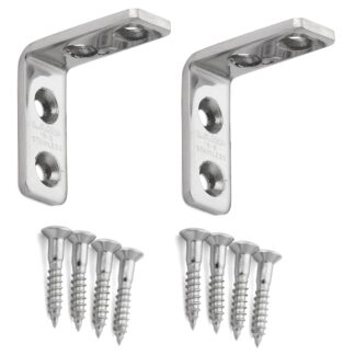 2 stuks corrosiebestendige robuuste montagebeugel, gemaakt van massief roestvrij staal, draagvermogen: 12 kg, oppervlak: satijn mat, 30 mm (1,2"), SU-30S.
Plankdragers voor planken, scheidingswanden en nog veel meer, van Sugatsune / LAMP® (Japan)