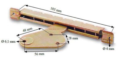 Praktische vergrendelingshendel, gemaakt van robuust staal, oppervlak: verzinkt, geel, 185 mm (7,3"), 04.05.010. Pal voor tuinstoel, ligstoel, ligstoel, tuinmeubilair, terrasmeubilair, tuinmeubelen en nog veel meer, door SISO Denmark - Afbeelding 8