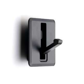 Hoogwaardige vierkante inklapbare haak voor uitsparing, oppervlak: zwart, mat gesatineerd, 52 mm (2,1"), NF-K52-BL. Vierkante vouwhaak met automatische sluiting, voor tinyhouse, camper, jacht en nog veel meer, van Sugatsune / LAMP® (Japan)