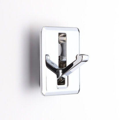 Hoogwaardige haak met vierkante veer voor uitsparing, oppervlak: verchroomd, 52 mm (2,1"), NF-K52-CR. Vierkante vouwhaak met automatische sluiting, voor tinyhouse, camper, jacht en nog veel meer, van Sugatsune / LAMP® (Japan)