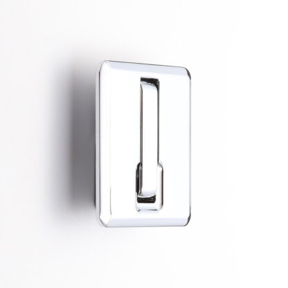Hoogwaardige haak met vierkante veer voor uitsparing, oppervlak: verchroomd, 52 mm (2,1"), NF-K52-CR. Vierkante vouwhaak met automatische sluiting, voor tinyhouse, camper, jacht en nog veel meer, van Sugatsune / LAMP® (Japan) - Afbeelding 2