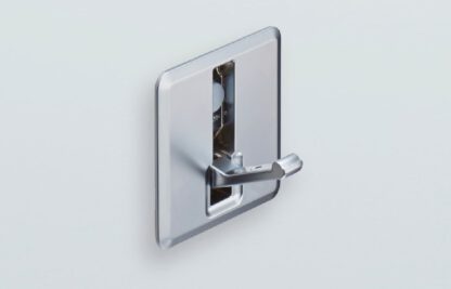 Hoogwaardige vouwhaak met vierkante veer voor uitsparing, oppervlak: verchroomd, 64 mm (2,6"), NF-K64-CR. Vierkante vouwhaak met automatische sluiting, voor tinyhouse, camper, jacht en nog veel meer, van Sugatsune / LAMP® (Japan) - Afbeelding 3