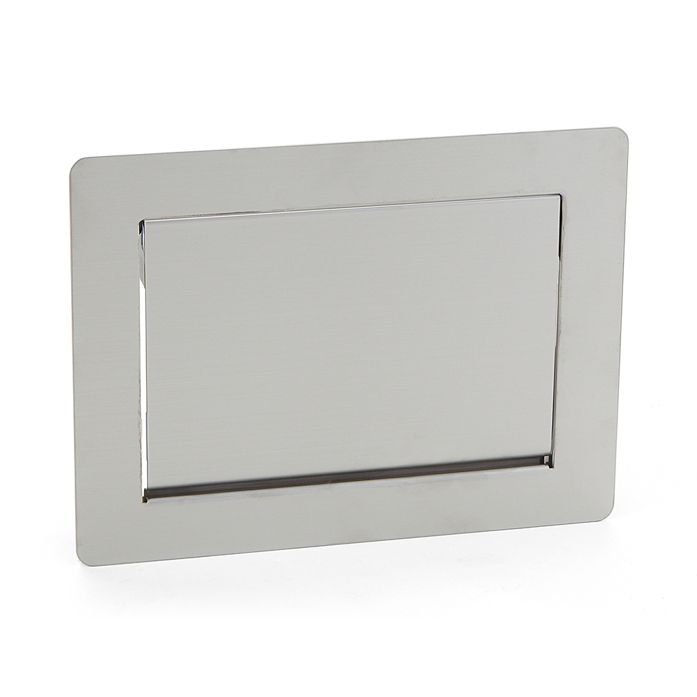 Hoogwaardige rechthoekige afvoerklep voor verticale montage, met soft-close, gemaakt van roestvrij staal, afwerking: mat gesatineerd, 234 mm (9,3"), AZ-GD230-HL. Roestvrijstalen afvalluik, voor gastronomie en nog veel meer, van Sugatsune / LAMP® (Japan) - Afbeelding 3