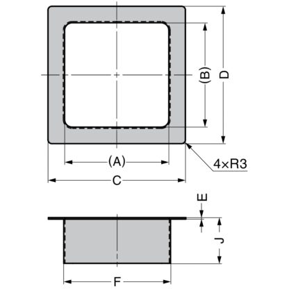 Hoogwaardige rechthoekige vuilafvoer, gemaakt van roestvrij staal, oppervlak: mat satijn, 194 mm (7,7"), AN-KH020-HL. Roestvrijstalen afvalworp, voor gastronomie, winkelinrichting, schoonheidssalon en nog veel meer, van Sugatsune / LAMP® (Japan) - Afbeelding 2