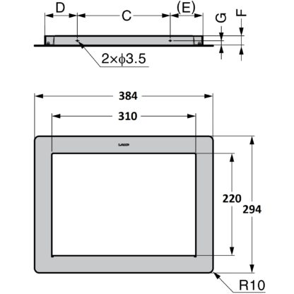 Hoogwaardige rechthoekige vuilnisworp, gemaakt van roestvrij staal, afwerking: mat satijn, 310 mm (12,3"), AZ-ND310-HL. RVS afvalafval, voor gastronomie, systeemcatering, winkelinrichting en nog veel meer, door Sugatsune / LAMP® (Japan) - Afbeelding 2