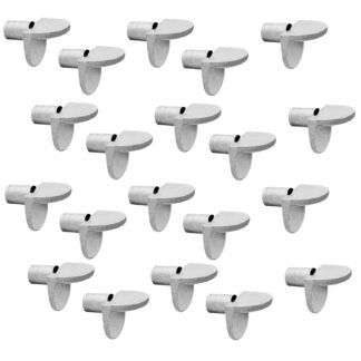 20 stuks planksteun gemaakt van zinklegering, oppervlak: vernikkeld 4030407. Vloersteunen van zinklegering voor planken, planken, kasten, planken, planken, kasten, planken en nog veel meer, van EMUCA
