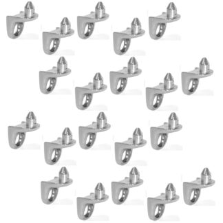 20 stuks planksteun gemaakt van zinklegering, oppervlak: vernikkeld 8014107. Vloersteunen van zinklegering voor planken, planken, kasten, planken, planken, kasten, planken en nog veel meer, van EMUCA