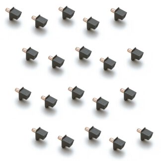 20 stuks hoogwaardige plankdragers, gemaakt van robuust polyamide, draagvermogen: 200 kg (441 lbs), oppervlak: bruin, ontwerp: plat, SS-323BR. Plankbeugels voor planken, kastplanken, planken en nog veel meer, door Sugatsune / LAMP® (Japan)