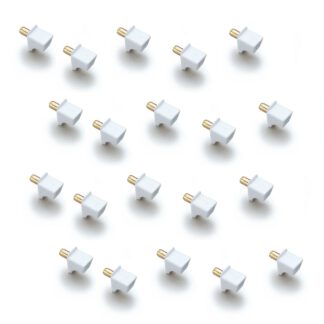 20 stuks hoogwaardige plankdragers, gemaakt van robuust polyamide, draagvermogen: 40 kg (89 lbs), oppervlak: wit, ontwerp: plat, SS-323W. Plankbeugels voor planken, kastplanken, planken en nog veel meer, door Sugatsune / LAMP® (Japan)