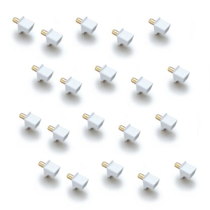 20 stuks hoogwaardige plankdragers, gemaakt van robuust polyamide, draagvermogen: 40 kg (89 lbs), oppervlak: wit, ontwerp: plat, SS-323W. Plankbeugels voor planken, kastplanken, planken en nog veel meer, door Sugatsune / LAMP® (Japan)