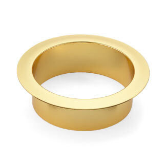 Hoogwaardige afdekking voor afvalbak, ringvormig, Ø136 mm, voor montage in werkblad. Doorvoer voor afvalcontainer van massief roestvrij staal van Sugatsune / LAMP® (Japan) - Roestvrij staal, verguld