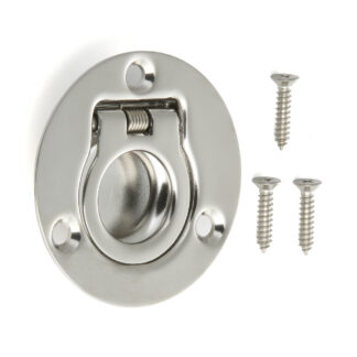 Ringförmiger Edelstahl-Klappgriff SUS304 von Sugatsune, 980640 (50 mm), glänzend poliert. Produktbild