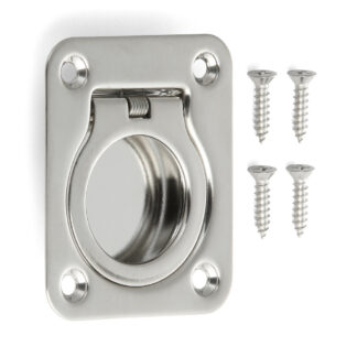 Ringförmiger Edelstahl-Klappgriff SUS304 von Sugatsune, 980642 (50 mm), glänzend poliert. Produktbild