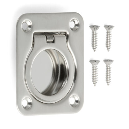 Ringförmiger Edelstahl-Klappgriff SUS304 von Sugatsune, 980642 (50 mm), glänzend poliert. Produktbild