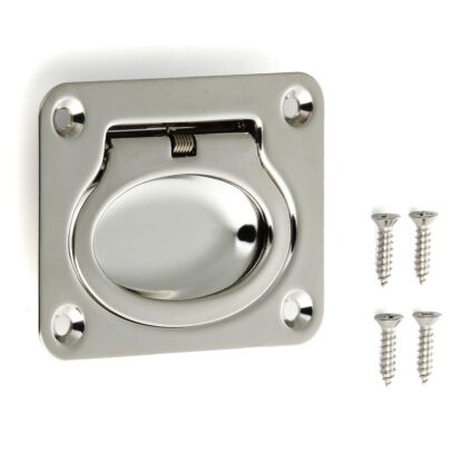 Ringförmiger Edelstahl-Klappgriff SUS304 von Sugatsune, 980643 (75 mm), glänzend poliert. Peoduktbild