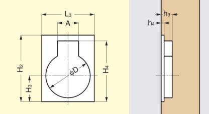 Ringvormige vouwgreep van messing, afwerking: satijn mat, 30,5 mm (1,3") 587B-40SB. Ringgreep 587B-40SB voor camper, boot, inspectieklep, inspectiedeur, door Sugatsune / LAMP® (Japan) - Afbeelding 4