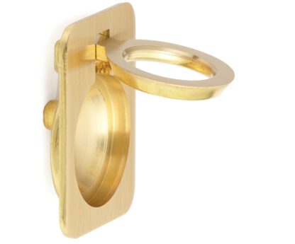 Ringvormige vouwgreep van messing, afwerking: satijn mat, 38 mm (1,5") 587-50SB. Ringgreep 587-50SB voor camper, boot, inspectieluik, inspectiedeur, door Sugatsune / LAMP® (Japan) - Afbeelding 5
