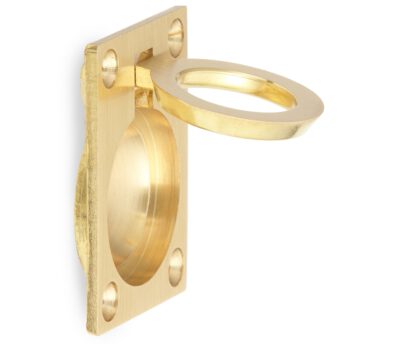 Ringvormige vouwgreep van messing, afwerking: satijn mat, 38 mm (1,5") 587B-50SB. Ringgreep 587B-50SB voor camper, boot, inspectieluik, inspectiedeur, door Sugatsune / LAMP® (Japan) - Afbeelding 5