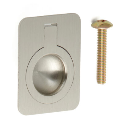 Ringvormige vouwgreep van messing, afwerking: wit brons, satijn mat, 30,5 mm (1,3") 587-40WB. Ringgreep 587-40WB voor camper, boot, inspectieluik, inspectiedeur, door Sugatsune / LAMP® (Japan)