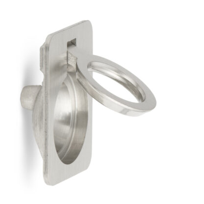 Ringvormige vouwgreep van messing, afwerking: wit brons, satijn mat, 30,5 mm (1,3") 587-40WB. Ringgreep 587-40WB voor camper, boot, inspectieluik, inspectiedeur, door Sugatsune / LAMP® (Japan) - Afbeelding 5