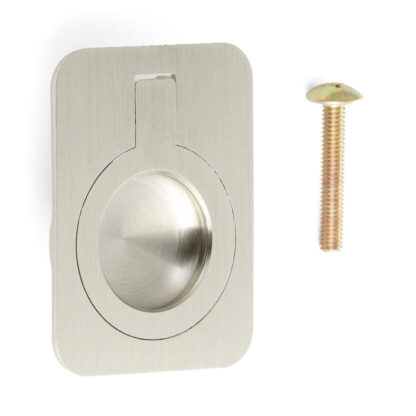 Ringvormig vouwhandvat van messing, afwerking: wit brons, satijn mat, 38 mm (1,5") 587-50WB. Ringgreep 587-50WB voor camper, boot, inspectieluik, inspectiedeur, door Sugatsune / LAMP® (Japan)