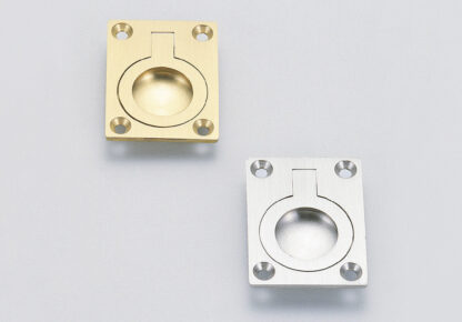 Ringvormige vouwgreep van messing, afwerking: wit brons, satijn mat, 38 mm (1.5") 587B-50WB. Ringgreep 587B-50WB voor camper, boot, inspectieluik, inspectiedeur, door Sugatsune / LAMP® (Japan) - Afbeelding 2