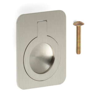 Ringvormige vouwgreep van messing, afwerking: wit brons, satijn mat, 47,5 mm (1,9") 587-60WB. Ringgreep 587-60WB voor camper, boot, inspectieluik, inspectiedeur, door Sugatsune / LAMP® (Japan)