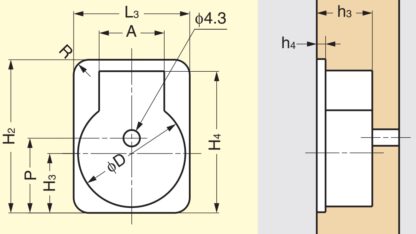Ringvormige vouwgreep van messing, afwerking: wit brons, satijn mat, 47,5 mm (1,9") 587-60WB. Ringgreep 587-60WB voor camper, boot, inspectieluik, inspectiedeur, door Sugatsune / LAMP® (Japan) - Afbeelding 4