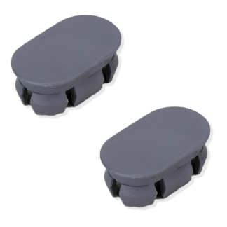 2 stuks robuuste plastic afdekkap PBT, grijs, 22,2 mm (0,9") KMHC-GR. Cover KMHC-GR voor industriële handgreep, device handle, door Sugatsune / LAMP® (Japan)