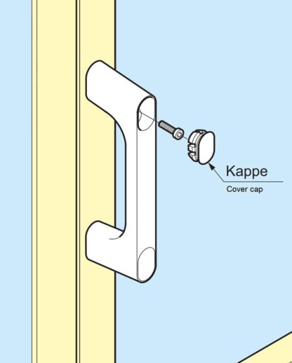 2 stuks robuuste plastic afdekkap PBT, grijs, 22,2 mm (0,9") KMHC-GR. Cover KMHC-GR voor industriële handgreep, device handle, door Sugatsune / LAMP® (Japan) - Afbeelding 3
