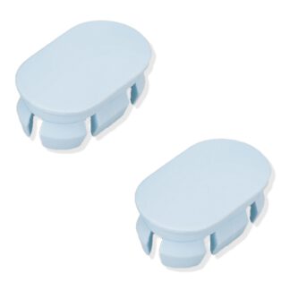 2 stuks robuuste kunststof afdekkap PBT, lichtblauw, 22,2 mm (0,9") KMHC-BU. Cover KMHC-BU voor industriële handgreep, device handle, door Sugatsune / LAMP® (Japan)