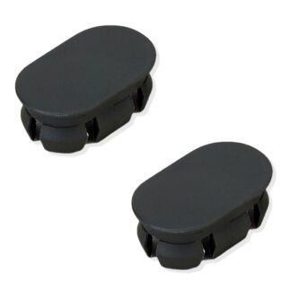 2 stuks robuuste kunststof afdekkap PBT, zwart, 22,2 mm (0,9") KMHC-BL. Cover KMHC-BL voor industriële handgreep, device handle, door Sugatsune / LAMP® (Japan)