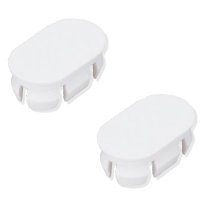 2 stuks robuuste kunststof afdekkap PBT, wit, 22,2 mm (0,9") KMHC-WT. Cover KMHC-WT voor industriële handgreep, device handle, door Sugatsune / LAMP® (Japan)