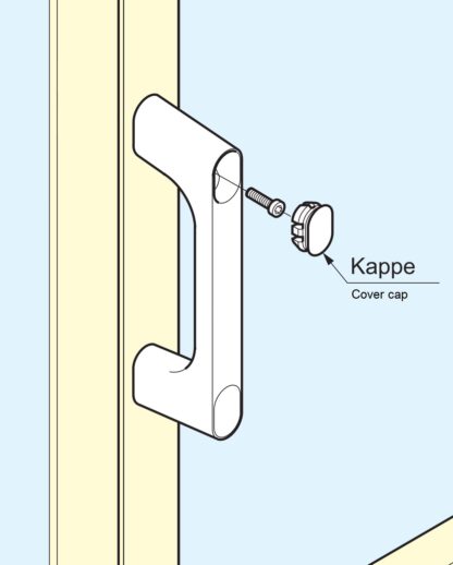 2 stuks robuuste kunststof afdekkap PBT, wit, 22,2 mm (0,9") KMHC-WT. Cover KMHC-WT voor industriële handgreep, device handle, door Sugatsune / LAMP® (Japan) - Afbeelding 3