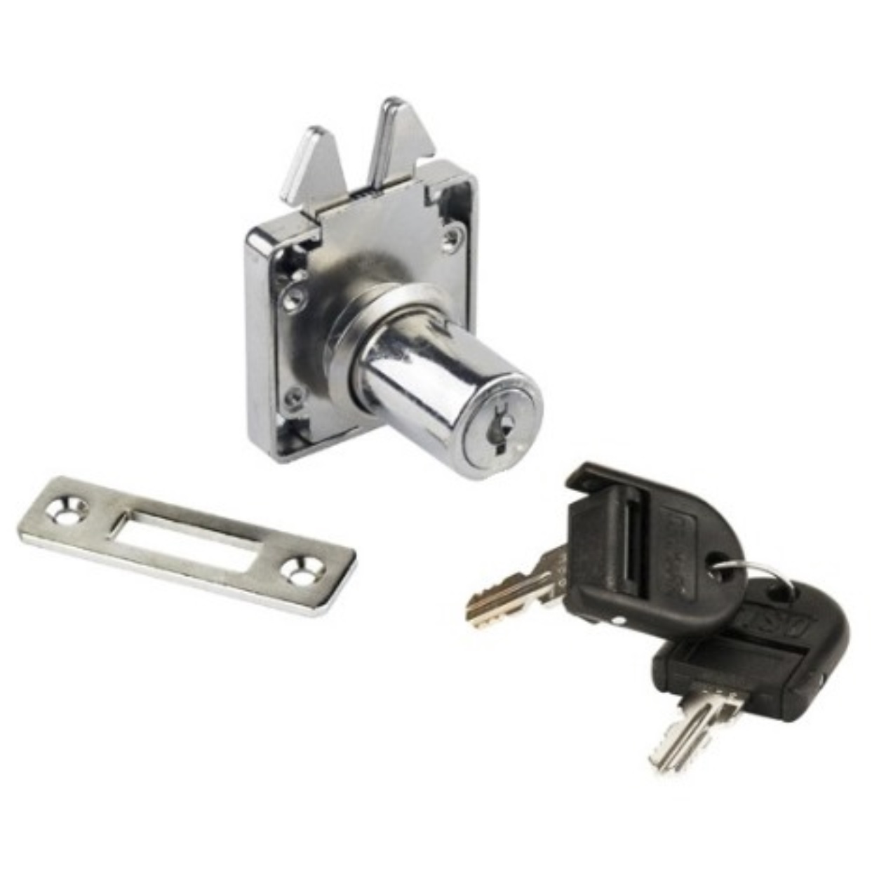 Hoogwaardig rolluikslot met inklapbare sleutels en sluitsysteem J11, oppervlak: vernikkeld, 14.01.459-1.