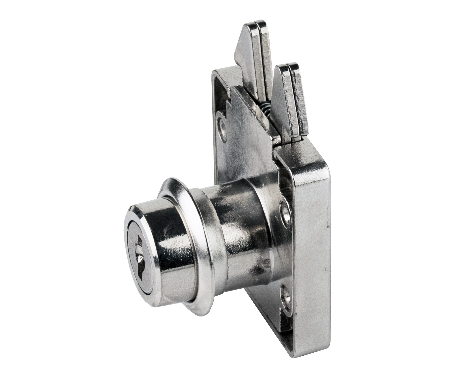 Hoogwaardig rolluikslot met klapsleutels en sluitsysteem J11, oppervlak: vernikkeld, 14.01.463-0. Schuifdeurslot voor rolluiken, meubelschuifdeuren en nog veel meer, van SISO Denemarken - Afbeelding 3