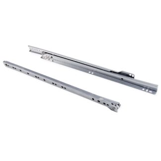 Rolstootgeleiders, gedeeltelijke verlenging, grijs metallic, RAL 9022, gelakt, 300 mm (11,9") E.T30C.30.AL. Rolschuifgeleiders van staal met gedeeltelijke verlenging, voor houten lade, dienbladtrekker, houten lade, keukenmeubilair, kantoormeubilair, huism