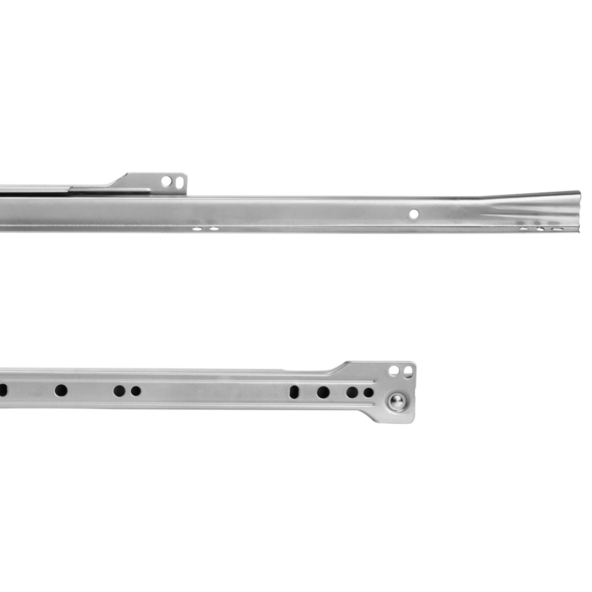 Roldrukgeleiders, gedeeltelijk uittrekbaar, grijs metallic, RAL 9022, gelakt, 300 mm (11-13/16"), 4388625. Rolschuifgeleiders van staal met gedeeltelijke verlenging, voor houten lade, dienbladtrekker, houten lade, keukenmeubilair, kantoormeubilair, huismeubilair, door EMUCA - Afbeelding 4