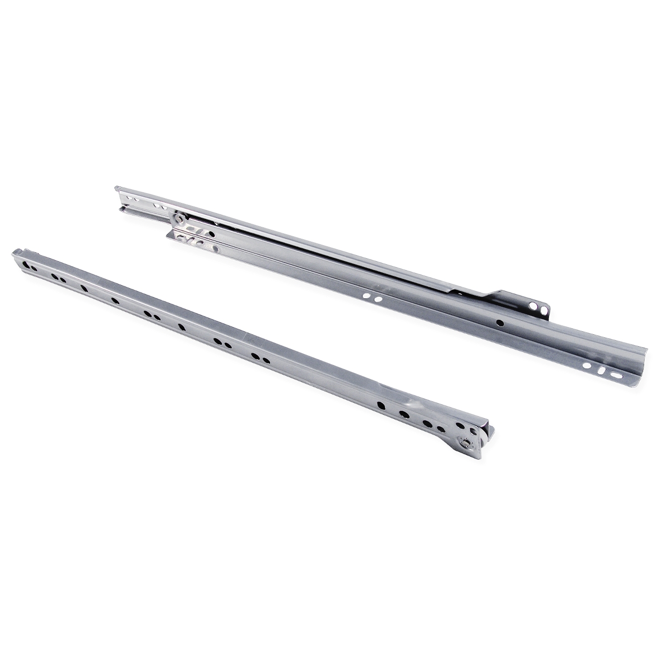 Rollschubführungen, Teilauszug, grau metallic, RAL 9022, lackiert von EMUCA, 4388625 (300 mm). Produktfoto