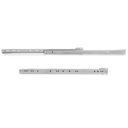 Rolstootgeleiders, gedeeltelijke verlenging, grijs metallic, RAL 9022, gelakt, 350 mm (13,8") E.T30C.35.AL. Stalen geleiderails met gedeeltelijke uitbouw, voor houten lade, lade, houten lade, keukenmeubilair, kantoormeubilair, woningmeubilair, door EMUCA - Afbeelding 2