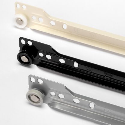 Rolstootgeleiders, gedeeltelijke verlenging, grijs metallic, RAL 9022, gelakt, 350 mm (13,8") E.T30C.35.AL. Stalen geleiderails met gedeeltelijke uitbouw, voor houten lade, lade, houten lade, keukenmeubilair, kantoormeubilair, woningmeubilair, door EMUCA - Afbeelding 3