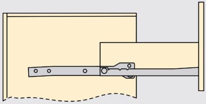 Rolstuwgeleiders, gedeeltelijke verlenging, zwart gelakt, RAL 9005, 400 mm (15,8"). Stalen geleiderails met gedeeltelijke uitbouw, voor houten lade, lade, houten lade, keukenmeubilair, kantoormeubilair, woningmeubilair, door EMUCA - Afbeelding 7