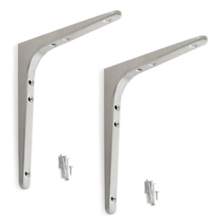 2 stuks hoogwaardige roestvrijstalen montagebeugel, gemaakt van massief roestvrij staal, draagvermogen: 50 kg (111 lbs), 180,5 mm (7,2"), BT-180. Plankdragers voor buitenruimtes, zwembaden, badkamers, boten en nog veel meer, van Sugatsune / LAMP® (Japan)