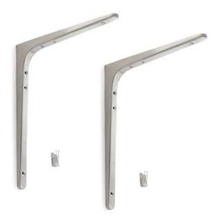 2 stuks hoogwaardige roestvrijstalen montagebeugel, gemaakt van massief roestvrij staal, draagvermogen: 70 kg (155 lbs), 323 mm (12,8"), BT-300. Plankdragers voor buitenruimtes, zwembaden, badkamers, boten en nog veel meer, van Sugatsune / LAMP® (Japan)